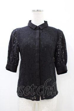 画像1: an another angelus / 総レースリボンタイ付きブラウス Free ブラック H-26-03-20-1065-CA-BL-NS-ZH