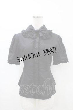 画像1: metamorphose / 半袖プレーンブラウス Free ブラック H-26-03-20-1066-ME-BL-NS-ZH