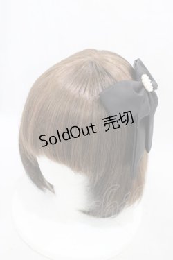 画像1: Maison de FLEUR / パールリボンバレッタ  ブラック H-26-03-20-1003-LO-AC-NS-ZH