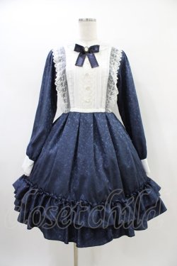 画像1: Pina sweetcollection / ローズジャガードワンピース Free ネイビー H-26-03-20-1020-LO-OP-NS-ZH