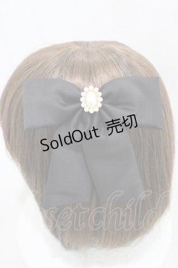 画像2: Maison de FLEUR / パールリボンバレッタ  ブラック H-26-03-20-1003-LO-AC-NS-ZH