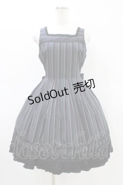 画像1: Cornet / レジメンタルストライプジャンパースカート Free ネイビー/グリーン H-26-03-20-1023-LO-OP-NS-ZH