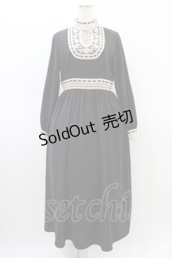 画像1: an another angelus / はしごリボンレースヨークワンピース Free BLACK H-26-03-20-1026-CA-OP-NS-ZH
