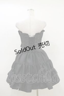 画像2: ATELIER PIERROT / フロントリボン・ミニコルセットワンピース  ブラック H-26-03-20-070-EL-OP-KB-ZH