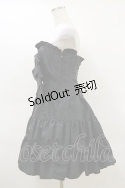 画像3: ATELIER PIERROT / フロントリボン・ミニコルセットワンピース  ブラック H-26-03-20-070-EL-OP-KB-ZH