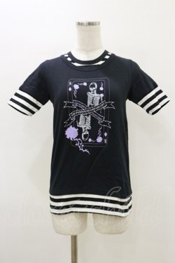 画像1: PEACE NOW / レイヤード風ボーダー切替カットソー  ブラック H-26-03-20-015-PU-TO-KB-ZH