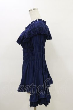 画像3: ATELIER PIERROT / レースシャーリング姫袖ブラウス  ネイビー H-26-03-20-023-EL-BL-KB-ZH