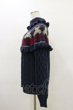 画像3: merry jenny / bear yoke knit tops  ネイビー H-26-03-20-030-LO-TO-KB-ZH