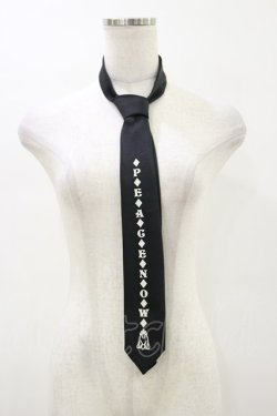 画像1: PEACE NOW / プリントネクタイ  ブラック H-26-03-20-005-PU-ZA-KB-ZH