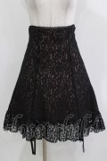 DearMyLove / レース重ねレディフリルスカート 3L ブラック/ピンク H-26-03-21-023-EL-SK-NS-ZH