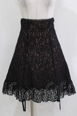 画像1: DearMyLove / レース重ねレディフリルスカート 3L ブラック/ピンク H-26-03-21-023-EL-SK-NS-ZH
