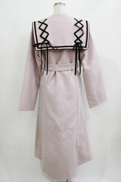 画像3: DearMyLove / ベルト付きロングコート LL ピンク/ブラック H-26-03-21-028-EL-CO-NS-ZH