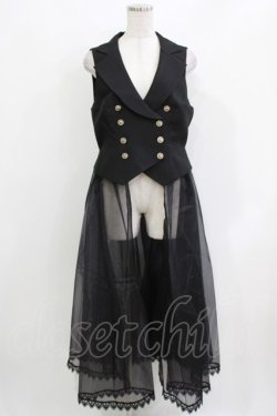 画像1: Lilith House（海外ロリータブランド） / Horrible Wonderland Suit Vest XL ブラック H-26-03-21-030-EL-TO-NS-ZH