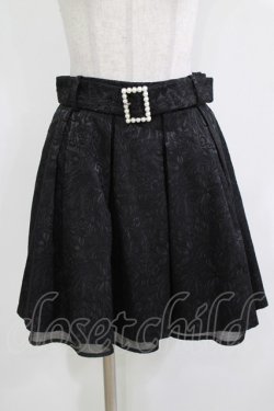 画像1: Ank Rouge / パールバックルベルトJQタックスカート M ブラック H-26-03-21-034-CA-SK-NS-ZH