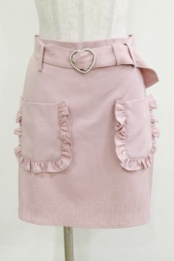 画像1: Ank Rouge / フリルポケット台形スカート M ピンク H-26-03-21-035-CA-SK-NS-ZH