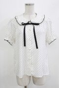Ank Rouge / リボンタイパフブラウス M オフ/ブラックドット H-26-03-21-040-CA-BL-NS-ZH
