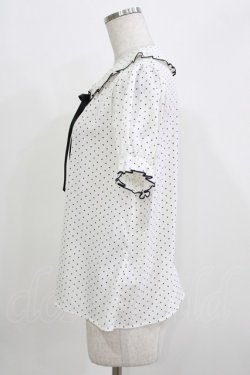 画像2: Ank Rouge / リボンタイパフブラウス M オフ/ブラックドット H-26-03-21-040-CA-BL-NS-ZH