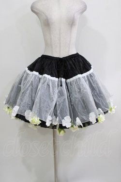 画像1: BOGUTA / Sky Rabbit×BOGUTAオーガンジー花パニエ Free ブラック/ホワイト H-26-03-21-041-EL-SK-NS-ZH