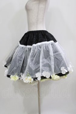画像2: BOGUTA / Sky Rabbit×BOGUTAオーガンジー花パニエ Free ブラック/ホワイト H-26-03-21-041-EL-SK-NS-ZH