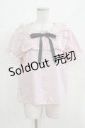 Ank Rouge / ヨークフリルリボンタイブラウス M ピンク/ブラック H-26-03-21-042-CA-BL-NS-ZH