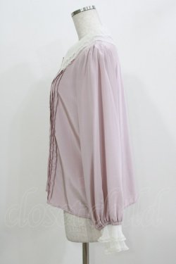 画像2: Ank Rouge / プリーツチュールブラウス M ピンク/オフ H-26-03-21-043-CA-BL-NS-ZH