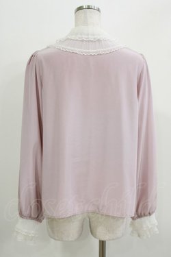 画像3: Ank Rouge / プリーツチュールブラウス M ピンク/オフ H-26-03-21-043-CA-BL-NS-ZH