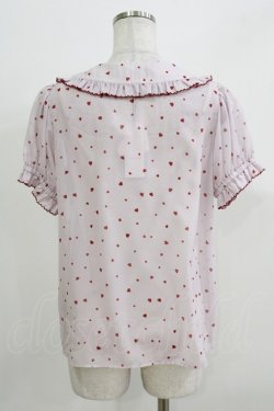 画像2: Ank Rouge / ハートシフォンパフブラウス M ピンク/レッド H-26-03-21-045-CA-BL-NS-ZH