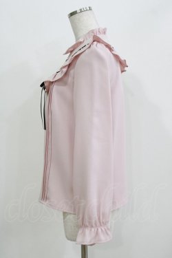 画像2: Ank Rouge / ラウンドヨークメッセージロゴブラウス M ピンク/ブラック H-26-03-21-047-CA-BL-NS-ZH