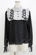 DearMyLove / レースアッフヨークフリルブラウス LL ブラック/グレー H-26-03-21-050-EL-BL-NS-ZH