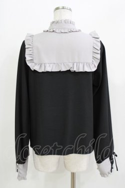 画像3: DearMyLove / レースアッフヨークフリルブラウス LL ブラック/グレー H-26-03-21-050-EL-BL-NS-ZH