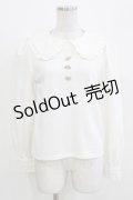 Ank Rouge / PetitRoseフリル衿トップス M 白 H-26-03-21-051-CA-TO-NS-ZH