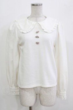 画像1: Ank Rouge / PetitRoseフリル衿トップス M 白 H-26-03-21-051-CA-TO-NS-ZH