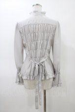 画像2: metamorphose / スタンドカラーフリルキャンディスリーブブラウス サイズ1 グレー H-26-03-21-1037-ME-BL-NS-ZH (2)