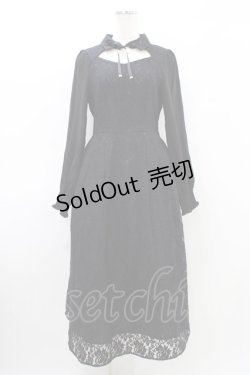 画像1: axes femme / 襟付レースワンピース Free ブラック H-26-03-21-1045-AX-OP-NS-ZH
