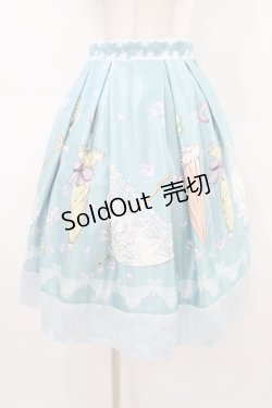 画像1: axes femme POETIQUE / レトロアンブレラタックスカート M ブルー H-26-03-21-1049-AX-SK-NS-ZH