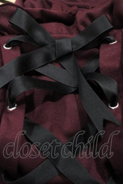 画像3: DearMyLove / レースアップフードパーカー M~L ワイン H-26-03-21-1062-EL-TO-NS-ZH