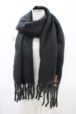 画像1: m petit by misako / NINA'Sコラボマフラー  ブラック H-26-03-21-1022-LO-ZA-NS-ZH