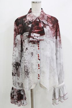 画像1: Lilith House（海外ロリータブランド） / Horrible Wonderland ブラウス L オフ/レッド H-26-03-21-053-EL-BL-NS-ZH