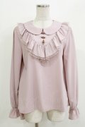 Ank Rouge / PetitRoseヨークフリルブラウス M ピンク H-26-03-21-054-CA-BL-NS-ZH