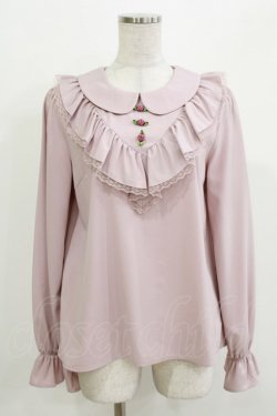 画像1: Ank Rouge / PetitRoseヨークフリルブラウス M ピンク H-26-03-21-054-CA-BL-NS-ZH