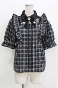 Rojita / ラッフルフリル配色ブラウス Free ブラックチェック H-26-03-21-060-LO-BL-NS-ZH