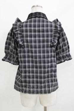 画像3: Rojita / ラッフルフリル配色ブラウス Free ブラックチェック H-26-03-21-060-LO-BL-NS-ZH