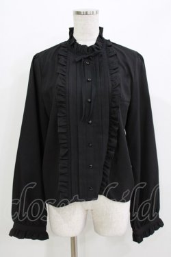 画像1: DearMyLove / ハイネック ピンタックブラウス LL ブラック H-26-03-21-062-EL-BL-NS-ZH