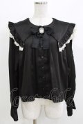 DearMyLove / サテンレース 切り替えブラウス LL ブラック H-26-03-21-063-EL-BL-NS-ZH