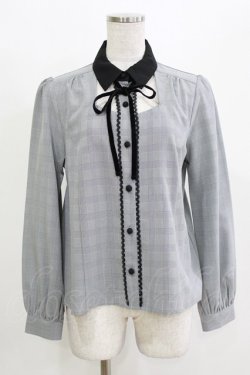 画像1: Ank Rouge / フロント開きブラウス M ブラック H-26-03-21-064-CA-BL-NS-ZH