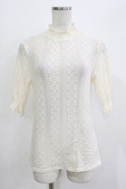 画像1: F&A / 5分袖ストライプレーストップス Free IVORY H-26-03-21-065-LO-TO-NS-ZH