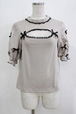 画像1: Rojita / デコルテ開きリボンテレコトップス Free ベージュ H-26-03-21-067-LO-TO-NS-ZH