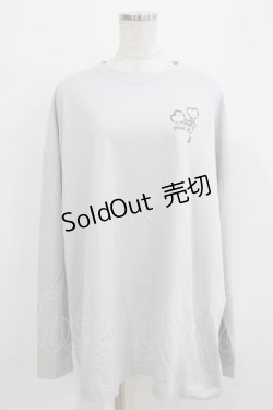 画像1: pium / pium teddy friends オーバーサイズロングTシャツ Free ブルーグレー H-26-03-21-068-0-TS-NS-ZH