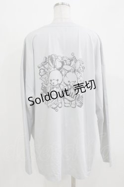 画像2: pium / pium teddy friends オーバーサイズロングTシャツ Free ブルーグレー H-26-03-21-068-0-TS-NS-ZH