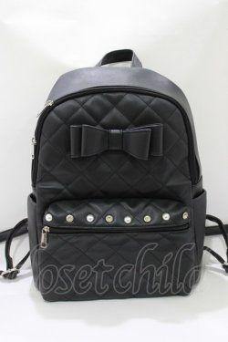 画像2: Ank Rouge / A4キルティングリボンリュック  ブラック H-26-03-21-071-CA-BG-NS-ZH